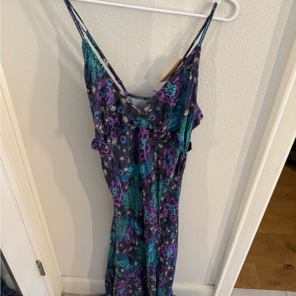 Spell Vibrant Floral Maxi Dress in Purple and Teal